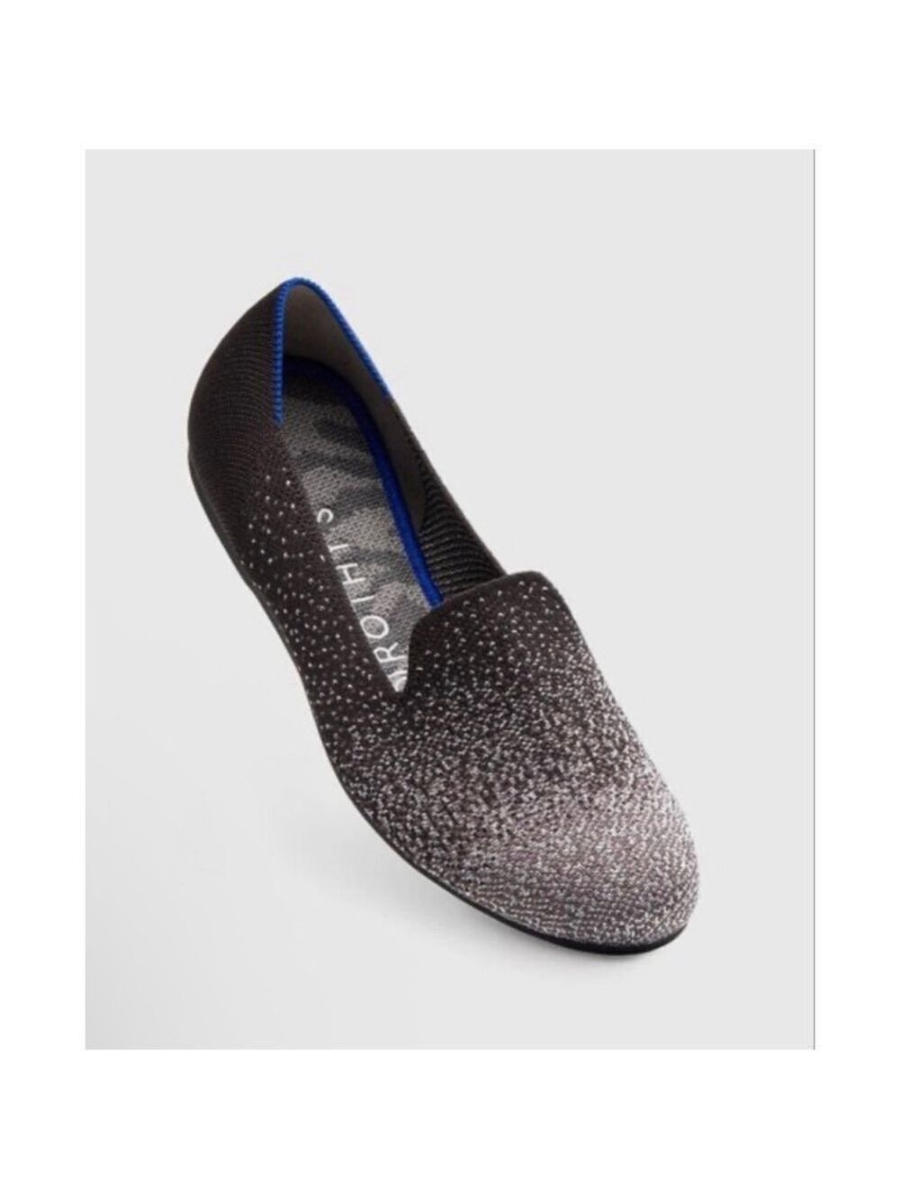 Women's Rothy's Loafer Twilight Metallic Ombre Flats Size 9 Black Silver